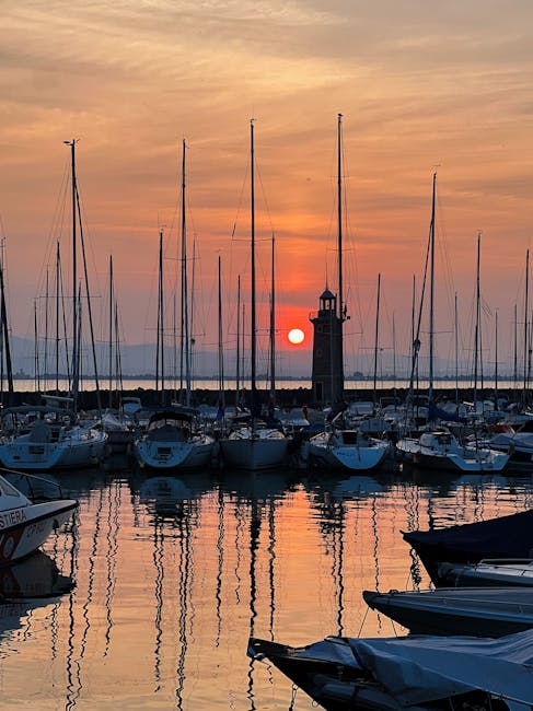 Desenzano del Garda harbor sunset