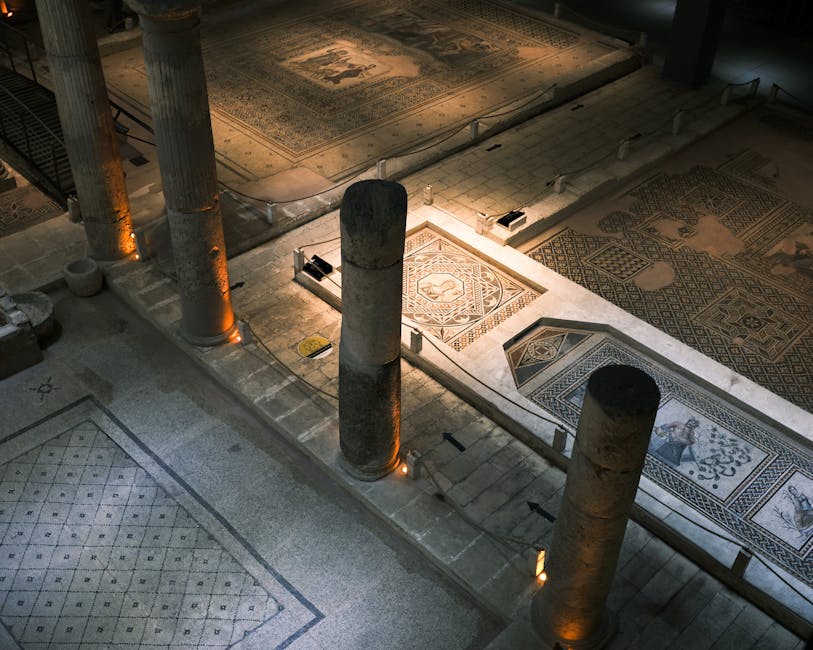 Roman mosaic archaeological site Milan