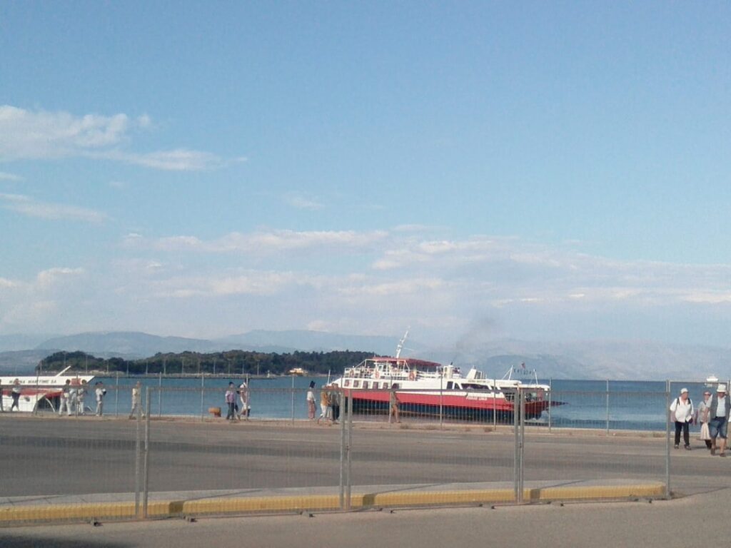 Lake ferry docking bustling quay