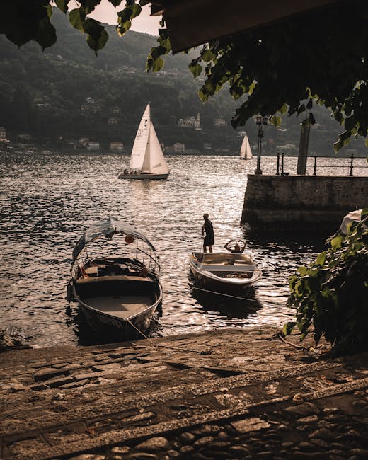Stresa lakeside promenade evening